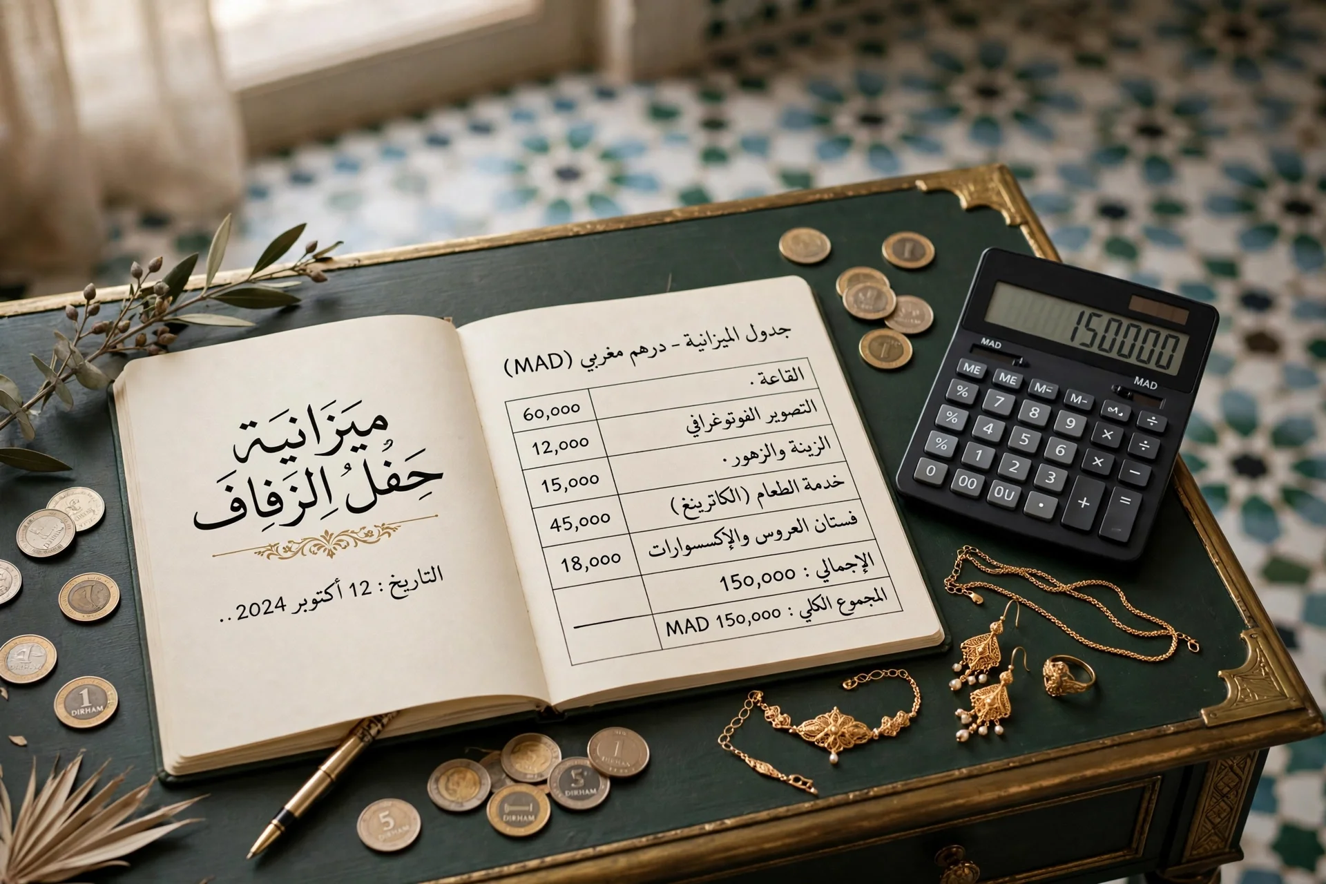 جدول ميزانية عرس صغير